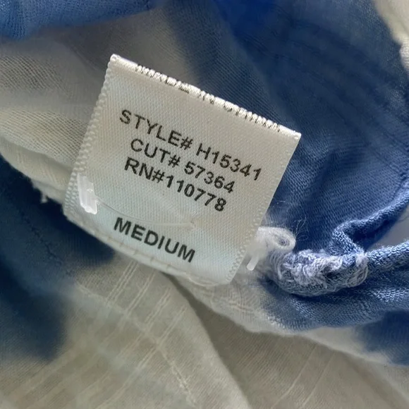 Hazel Sleeveless Twist Front High-Low Blue & White Stripe‎ Top Sz M- EUC - Picture 9 of 9